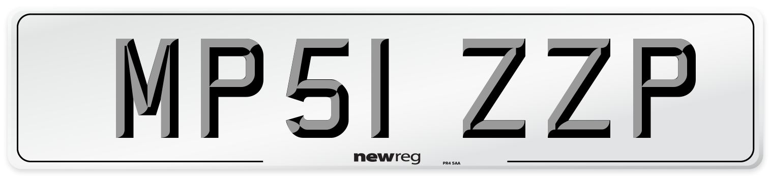 MP51 ZZP Number Plate from New Reg